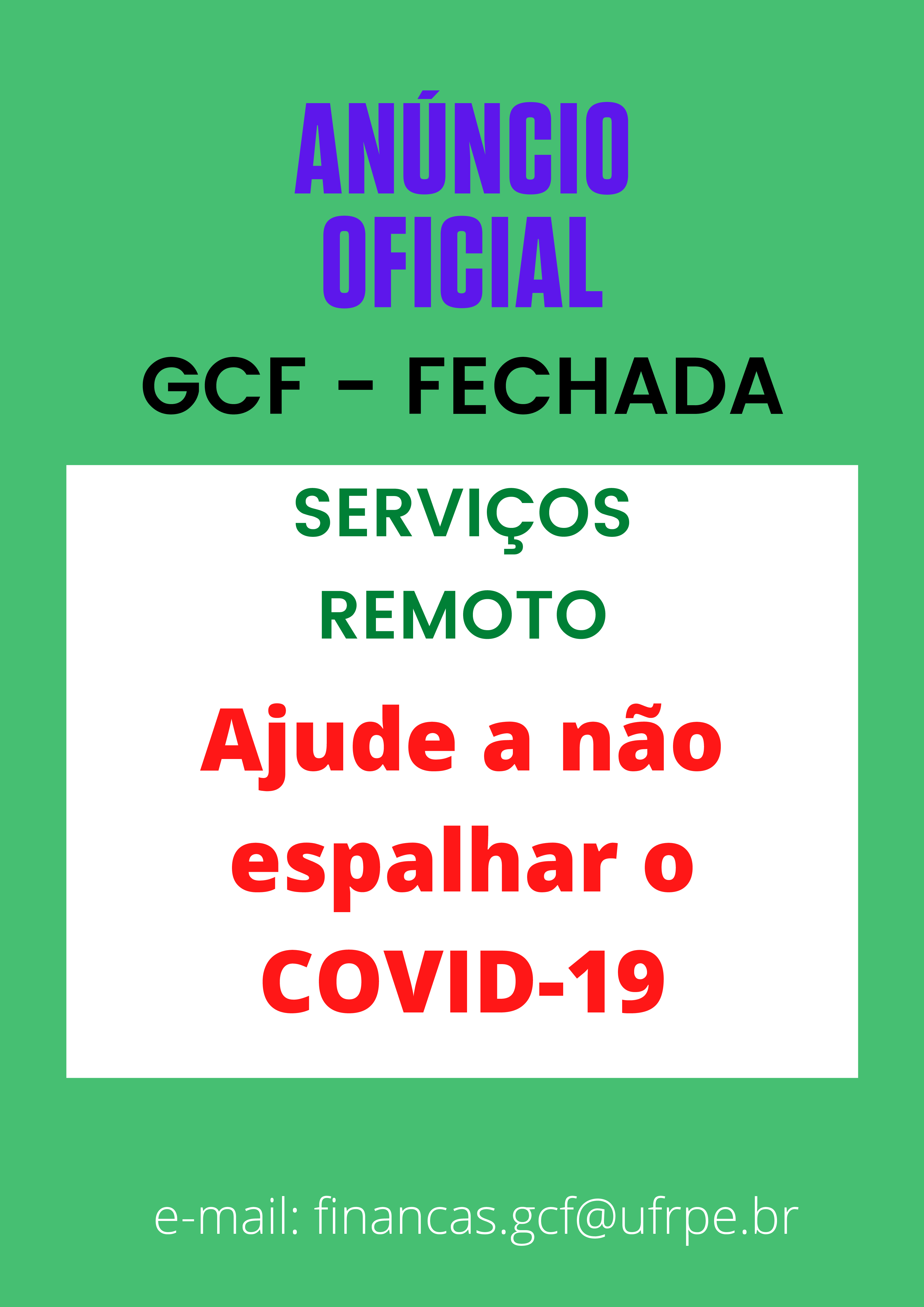 GCF Fechada - Serviço Remoto